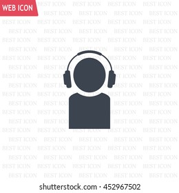 man with headphones vector icon