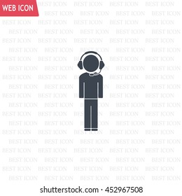man with headphones vector icon