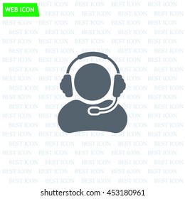 man with headphones vector icon