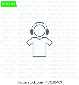 man with headphones vector icon