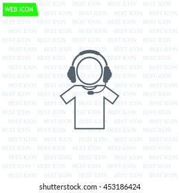 man with headphones vector icon