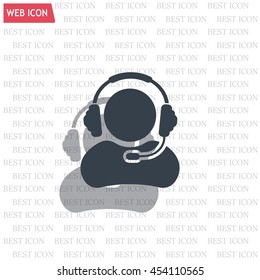 man with headphones vector icon