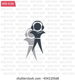 man with headphones vector icon