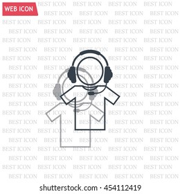 man with headphones vector icon