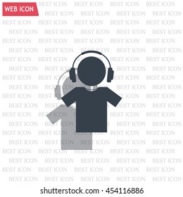 man with headphones vector icon