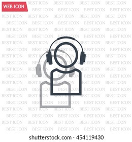 man with headphones vector icon