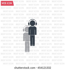 man with headphones vector icon