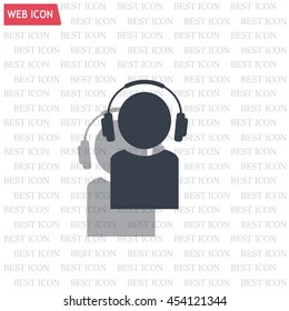 man with headphones vector icon