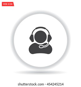 man with headphones vector icon