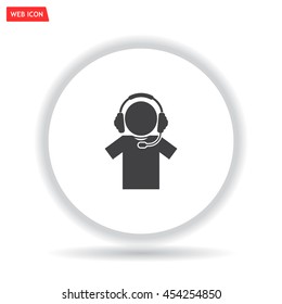 man with headphones vector icon