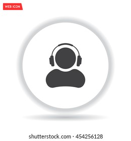 man with headphones vector icon
