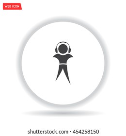 man with headphones vector icon