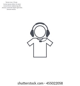 man with headphones vector icon