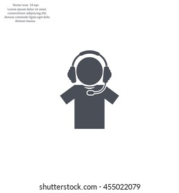 man with headphones vector icon