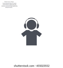 man with headphones vector icon