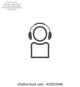 man with headphones vector icon