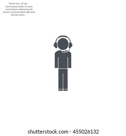man with headphones vector icon