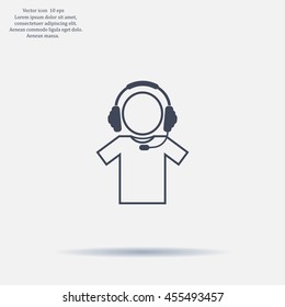 man with headphones vector icon