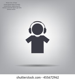 man with headphones vector icon