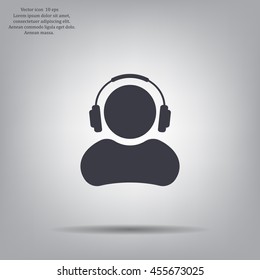 man with headphones vector icon