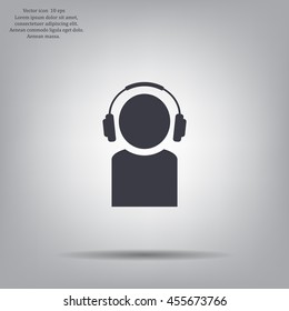 man with headphones vector icon
