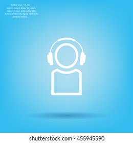 man with headphones vector icon