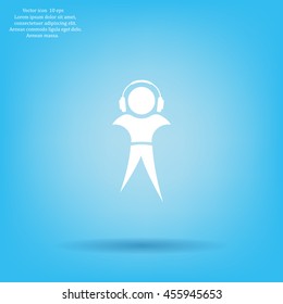 man with headphones vector icon