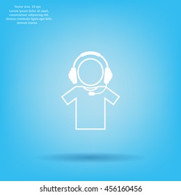 man with headphones vector icon