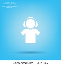man with headphones vector icon