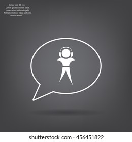 man with headphones vector icon