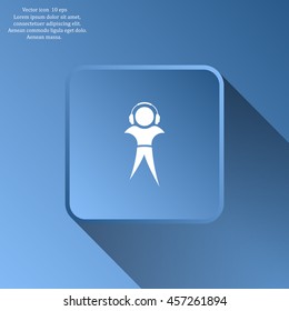 man with headphones vector icon