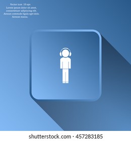 man with headphones vector icon
