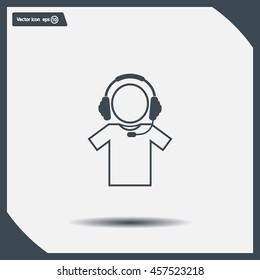 man with headphones vector icon