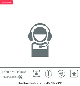 man with headphones vector icon