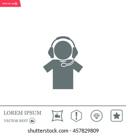 man with headphones vector icon