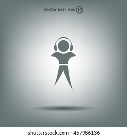 man with headphones vector icon