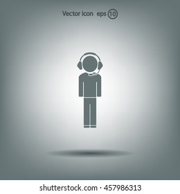 man with headphones vector icon