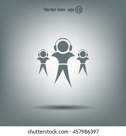 man with headphones vector icon