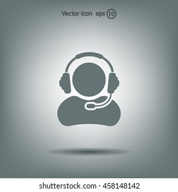 man with headphones vector icon