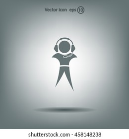 man with headphones vector icon