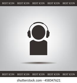 man with headphones vector icon
