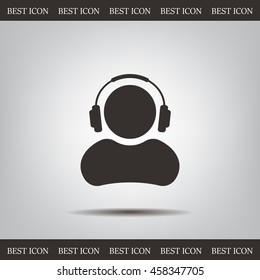man with headphones vector icon