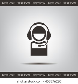 man with headphones vector icon