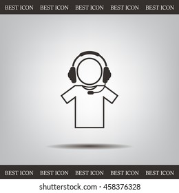 man with headphones vector icon