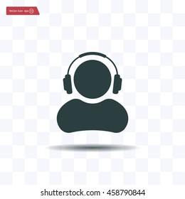 man with headphones vector icon