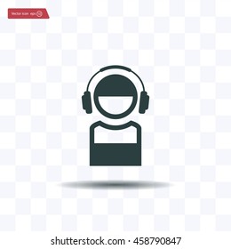 man with headphones vector icon