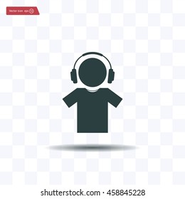 man with headphones vector icon