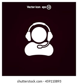man with headphones vector icon