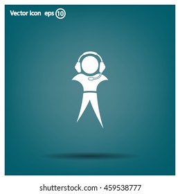 man with headphones vector icon