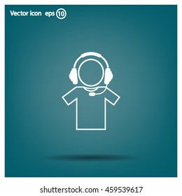 man with headphones vector icon